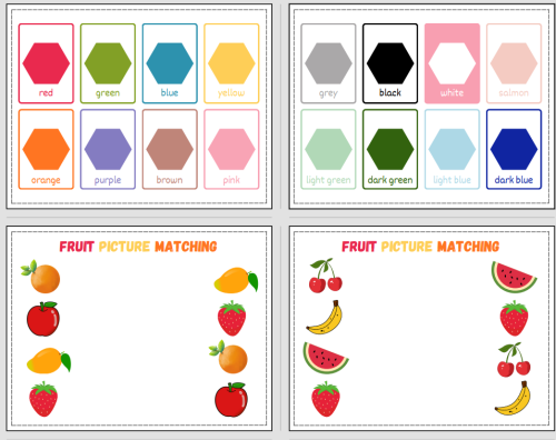 _color matching نشاط مطابقة الألوان باللغة الانجليزية