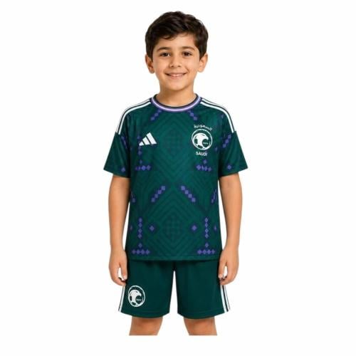 طقم المنتخب السعودي 2026 للأطفال بتصميم عصري
