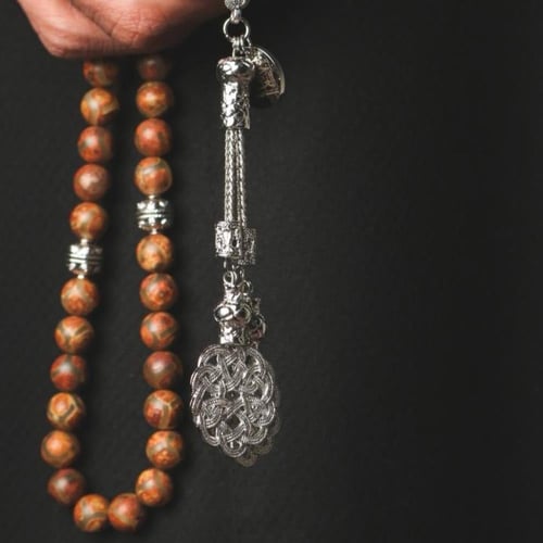 مسباح حجر عقيق بني قديم