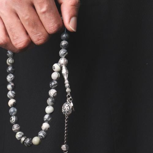 مسباح حجر الجاسبر 33 خرزة