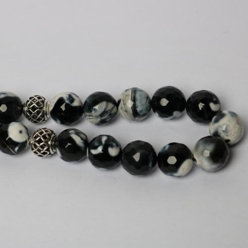 مسباح حجر عقيق أسود 33 خرزة