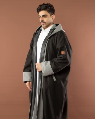فروات رجالي شتوية وجهين رصاصي واسود