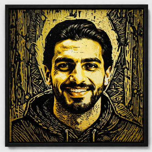 رسم بوب آرت Pop Art مطبوع على كانفاس مع برواز
