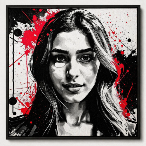 رسم بوب آرت Pop Art مطبوع على كانفاس مع برواز