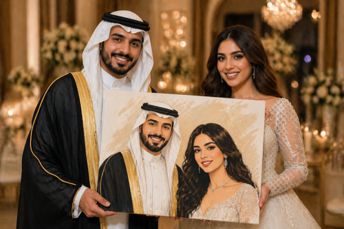 لوحة لذكرى الزواج كانفاس بدون برواز