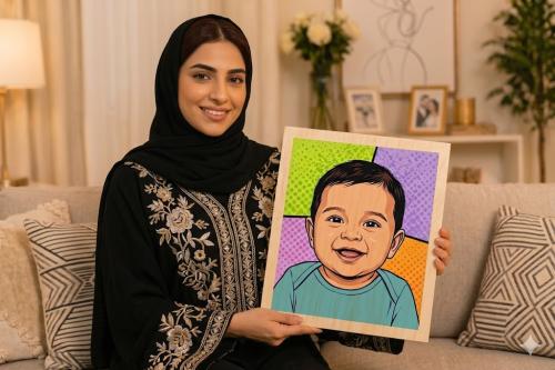 لوحة لطفل مولود كانفاس مشدودة على خشب رقيق MDF مع...