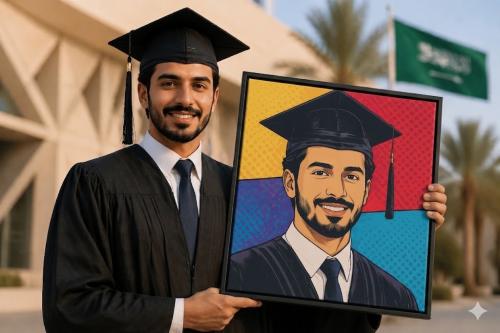 لوحة اهداء بمناسبة التخرج كانفاس مع برواز
