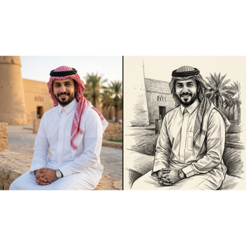 الرسم بالفحم كانفاس مع برواز