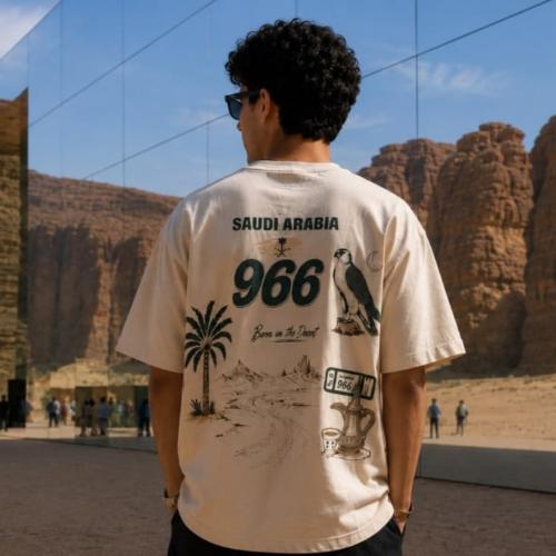 تيشيرت اليوم الوطني السعودي 96 (Born in the Desert) | LAXEN