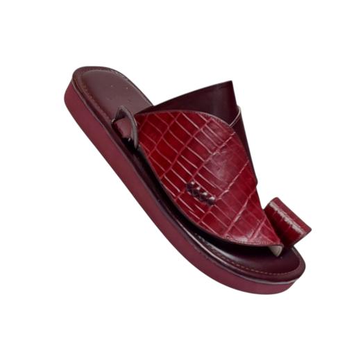 Genuine leather crocodile print maroon color