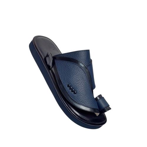 Natural leather, blue color stamp