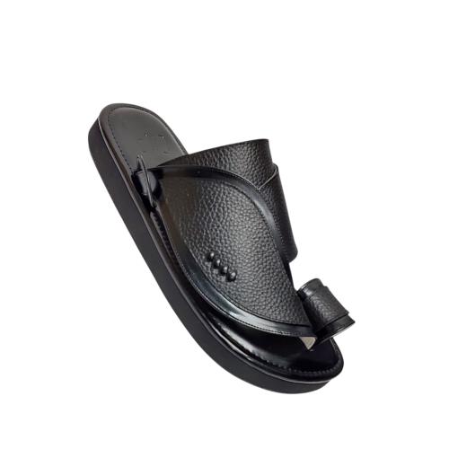 Natural leather, fingerprint, black color