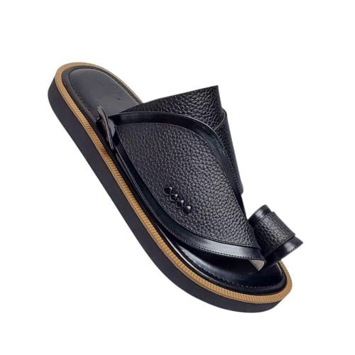Genuine leather with black stamp color