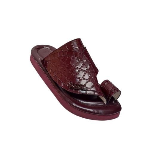 Genuine leather crocodile print maroon color