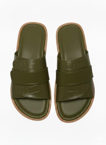 Genuine leather, crocodile pattern, camel color