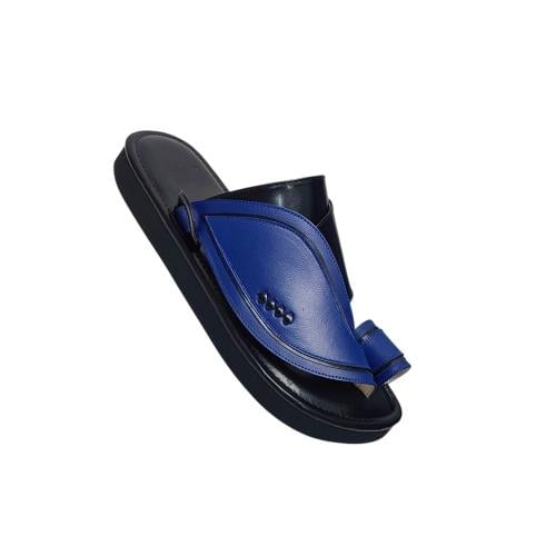Natural leather, plain blue color