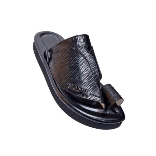 Genuine leather, crocodile pattern, black color