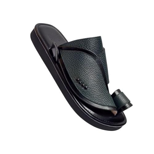 Natural leather, olive-colored fingerprint