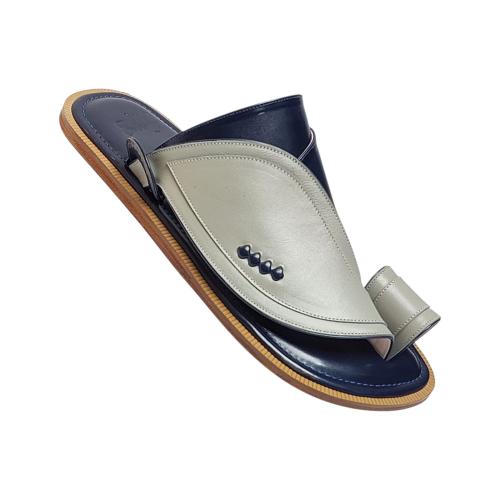 Natural leather, plain color, gray