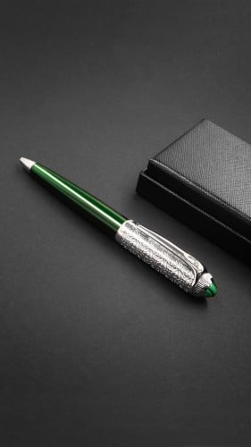 قلم فاخر فضي واخضرّ موديل G111