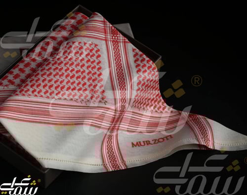 شماغ مرزوتي أحمر بيج