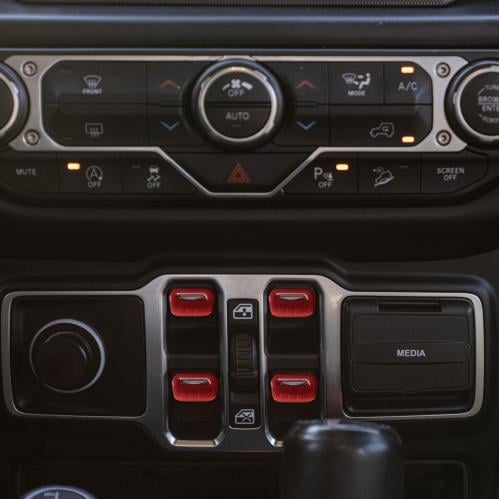 Red Jeep windows button cover