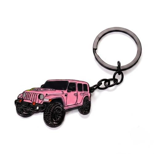 Pink Jeep keychain