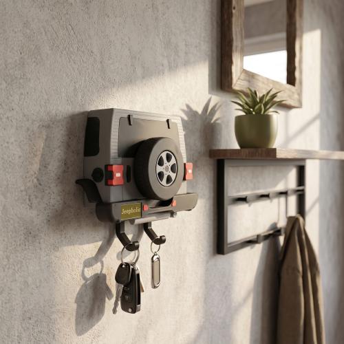 Jeep Wrangler Rear End Wall-Mounted Key Holder Grey