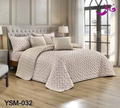 Patterned bedspread for two, summer, compressed, consisting of 6 pieces