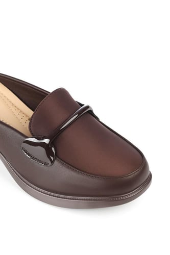 حذاء كعب متوسط طبي مفتوح من الخلف بكعب منفصل بدون...