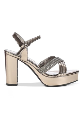 حذاء كلاسيكي سهرة مفتوح يشكل X مرصع بأحجار لامعة و...