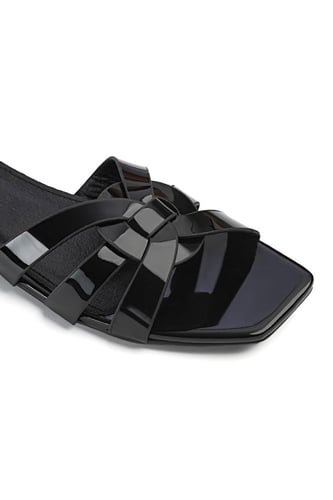 حذاء صيفي طبي أنيق سليبر بلمعة ومقدمة متقاطعة بشكل...