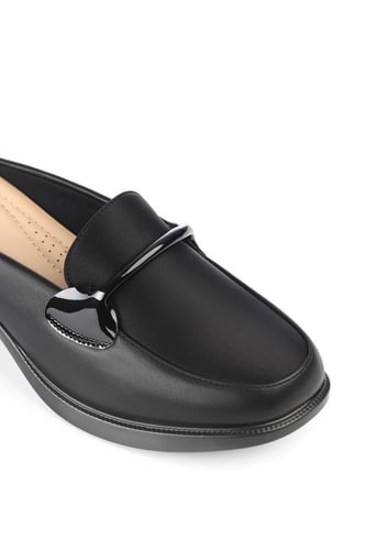 حذاء كعب متوسط طبي مفتوح من الخلف بكعب منفصل بدون...