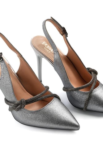 حذاء كلاسيكي سهرة أنيق بمقدمة مدببة مزينة بأحجار ل...