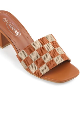 حذاء صيفي طبي أنيق سليبر كعب عالِ بمقدمة قماشية مز...