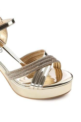 حذاء كلاسيكي سهرة مفتوح يشكل X مرصع بأحجار لامعة و...