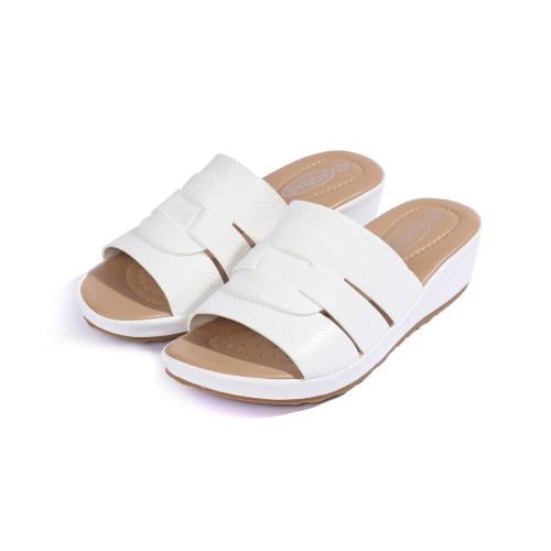 حذاء صيفي طبي أنيق بمقدمة عريضة بشكل شرائط مفتوحة