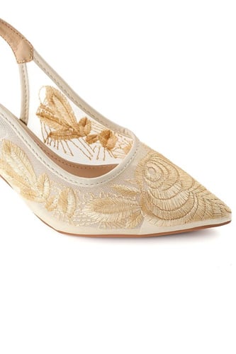 حذاء كلاسيكي سهرة أنيق بمقدمة مدببة مصنوعة من شبكة...