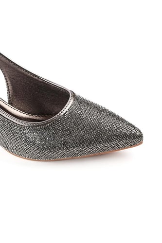 حذاء كلاسيكي سهرة أنيق بمقدمة مدببة مرصعة بأحجار ل...