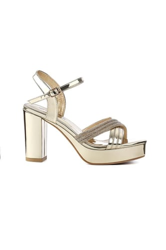 حذاء كلاسيكي سهرة مفتوح يشكل X مرصع بأحجار لامعة و...