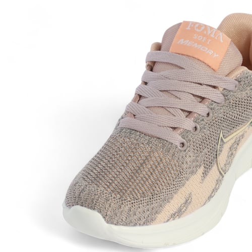 حذاء رياضي كاجوال نسائي مع رباط بألوان مدموجة