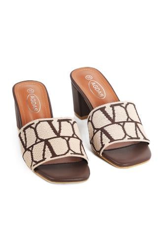 حذاء صيفي طبي أنيق سليبر كعب عالِ بمقدمة قماشية مز...