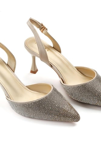 حذاء كلاسيكي سهرة أنيق بمقدمة مدببة ومزينة بأحجار...