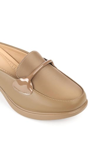 حذاء كعب متوسط طبي مفتوح من الخلف بكعب منفصل بدون...