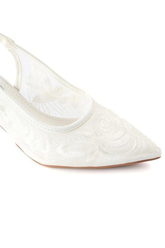 حذاء كلاسيكي سهرة أنيق بمقدمة مدببة مصنوعة من شبكة...