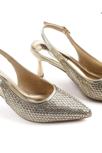 حذاء كلاسيكي سهرة أنيق بمقدمة مدببة مرصعة بأحجار ل...