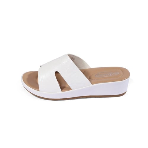 حذاء صيفي طبي أنيق بمقدمة عريضة بلمعة