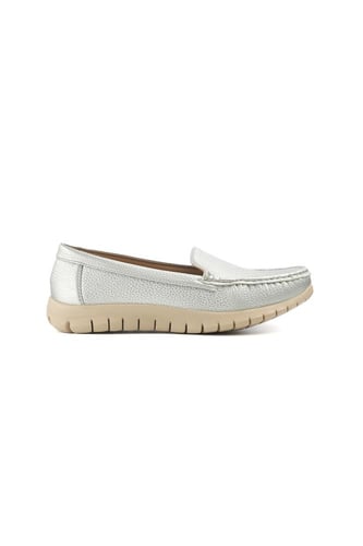 حذاء فلات كاجوال طبي كعب متوسط سادة بلمعة