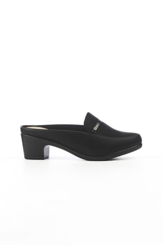 حذاء كعب متوسط طبي مفتوح من الخلف بكعب منفصل وبدون...