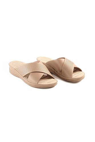 حذاء طبي مفتوح بشرائط متقاطعة مفرغة بشكل X